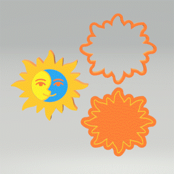 3pc Sun & Moon Bath Bomb Mold STL File