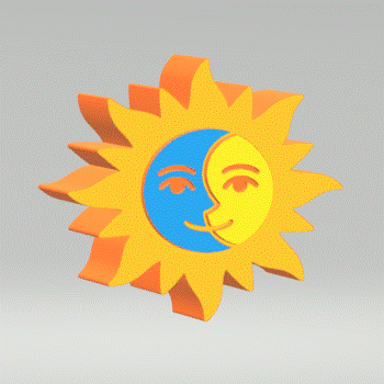 3pc Sun & Moon Bath Bomb Mold STL File