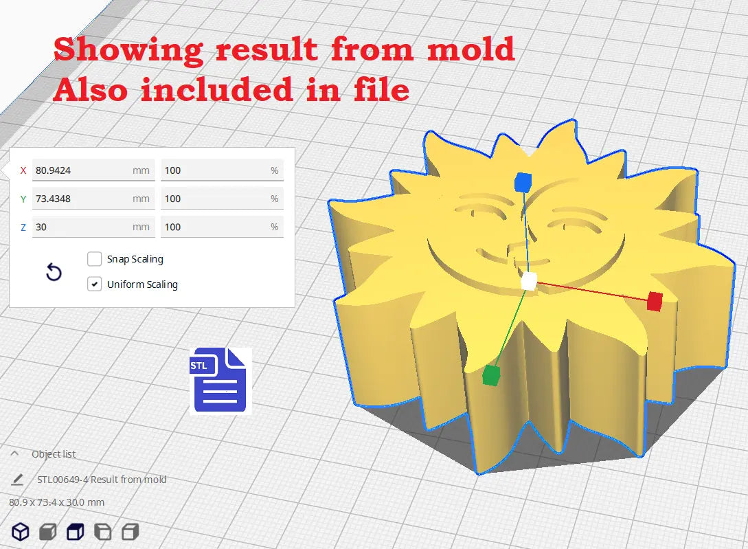3pc Sun & Moon Bath Bomb Mold STL File - for 3D printing - FILE ONLY - The Crafts and Glitter Shop