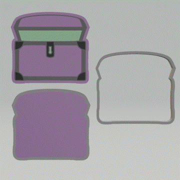 3pc Treasure Chest Bath Bomb Mold STL File
