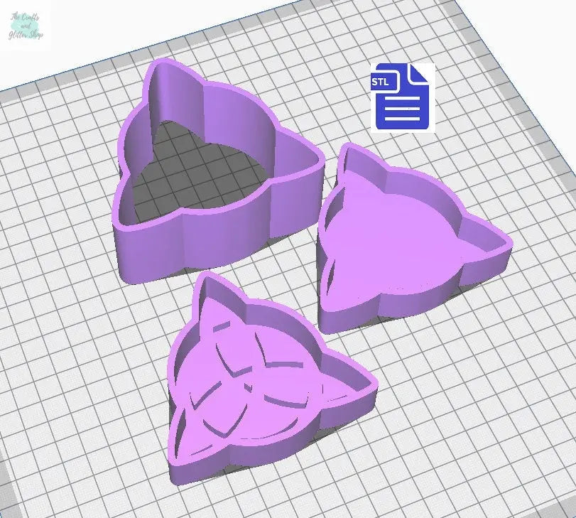 3pc Trinity Knot Bath Bomb Mold STL File - for 3D printing - FILE ONLY - 3 piece Celtic Knot Bath Bomb Hand Press Mould - The Crafts and Glitter Shop