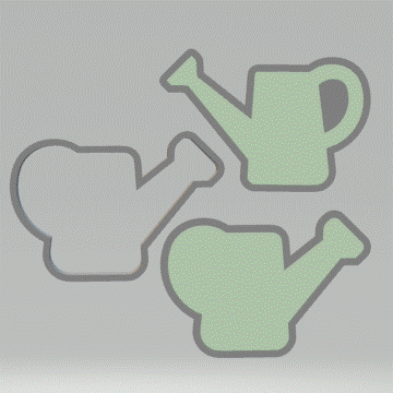 3pc Watering Can Bath Bomb Mold STL File - for 3D printing - FILE ONLY