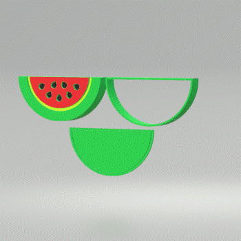 3pc Watermelon Bath Bomb Mold STL File