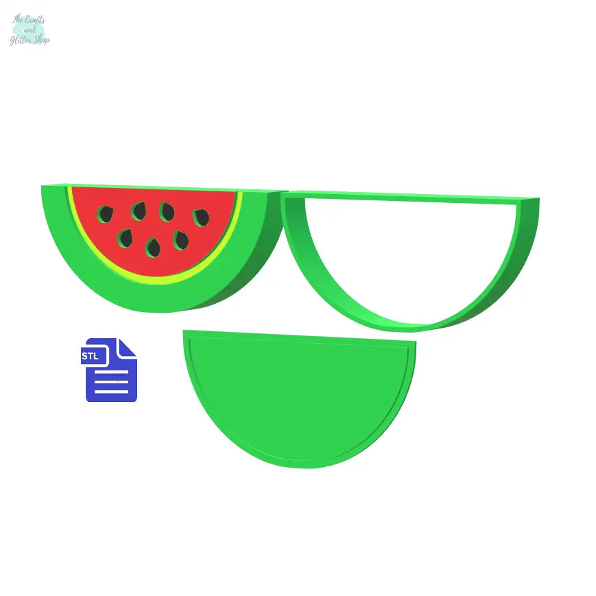 3pc Watermelon Bath Bomb Mold STL File - for 3D printing - FILE ONLY - The Crafts and Glitter Shop