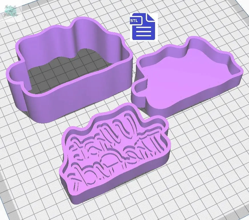 3pc What The F*ck Bath Bomb Mold STL File - for 3D printing - FILE ONLY - 3 piece Bath Bomb Press Mould - The Crafts and Glitter Shop
