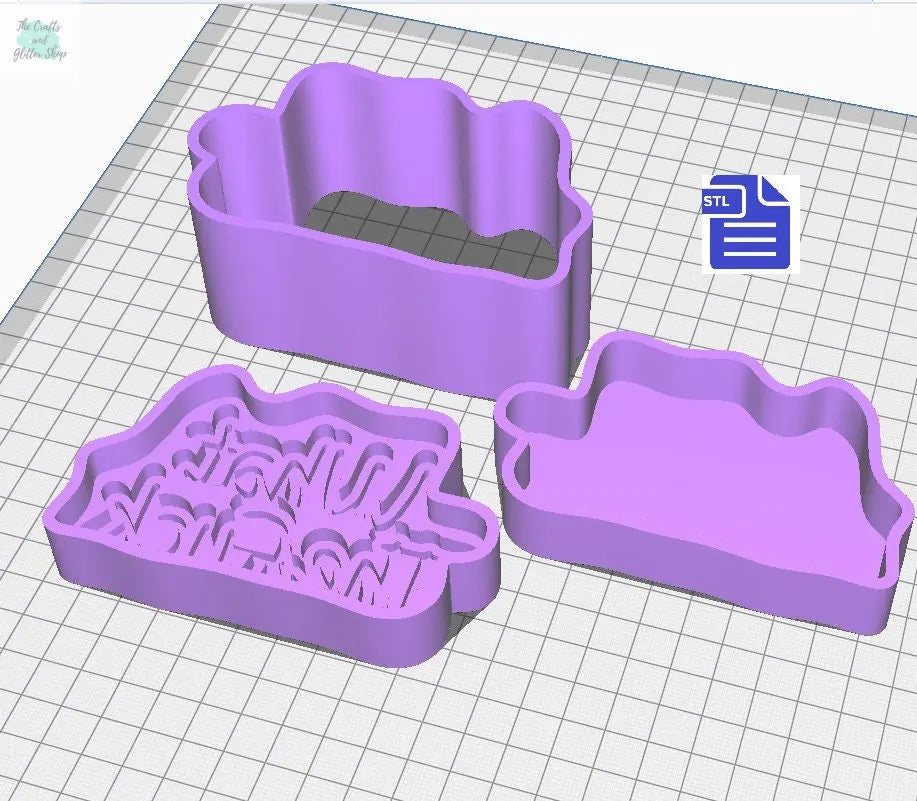 3pc What The F*ck Bath Bomb Mold STL File - for 3D printing - FILE ONLY - 3 piece Bath Bomb Press Mould - The Crafts and Glitter Shop