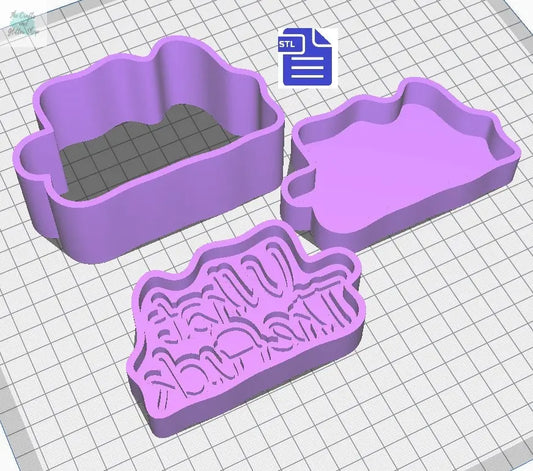 3pc What The F*ck Bath Bomb Mold STL File