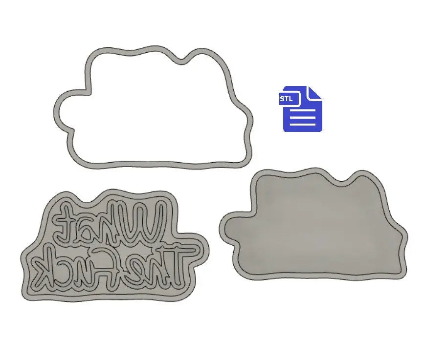 3pc What The F*ck Bath Bomb Mold STL File
