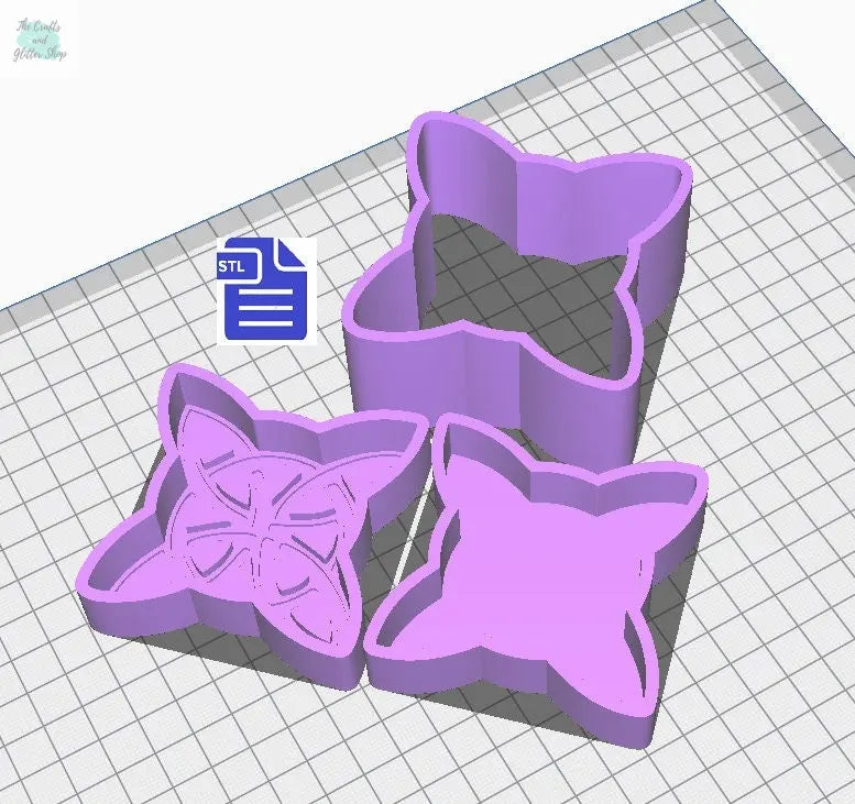 3pc Witch's Knot Bath Bomb Mold STL File - for 3D printing - FILE ONLY - 3 piece Witches Knot Hand Press Bath Bomb Mould - The Crafts and Glitter Shop