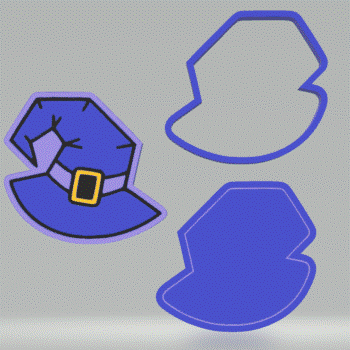 3pc Witchy Hat Bath Bomb Mold STL File - for 3D printing - FILE ONLY - 3 piece Hat Push Mold for bath bombs shower steamers solid shampoo - The Crafts and Glitter Shop