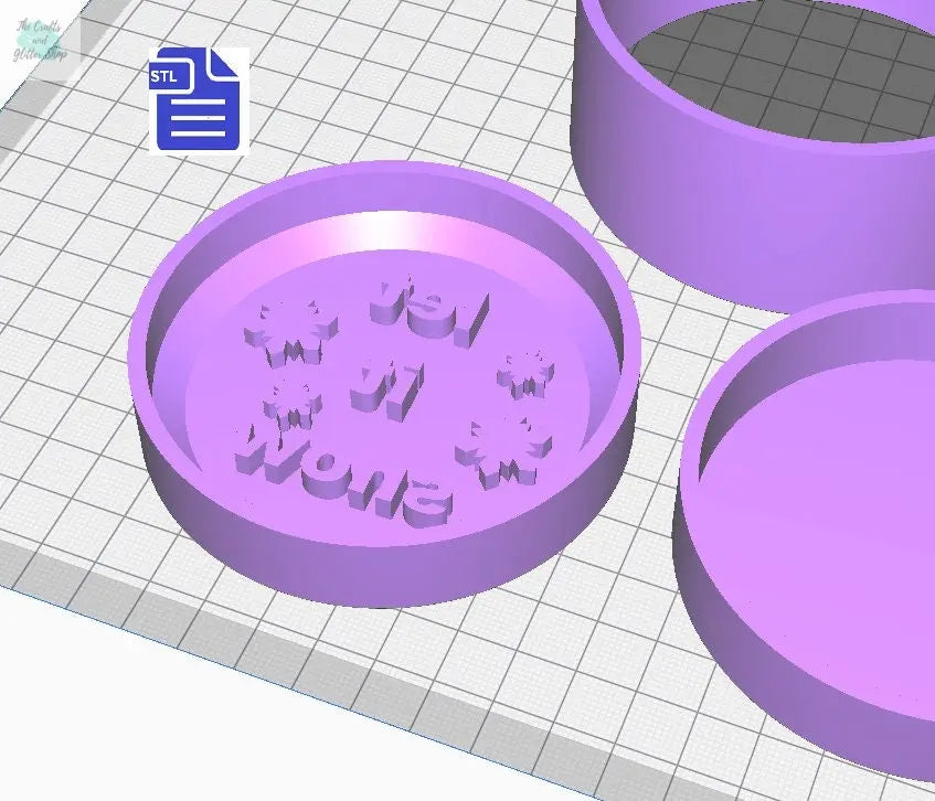 3pc let it snow Bath Bomb Mold STL File - for 3D printing - FILE ONLY - 3 piece Bath Bomb Mould - The Crafts and Glitter Shop