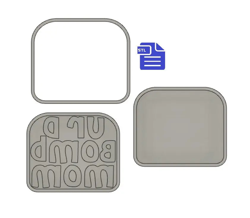 3pc ur d bomb mom Bath Bomb Mold STL File