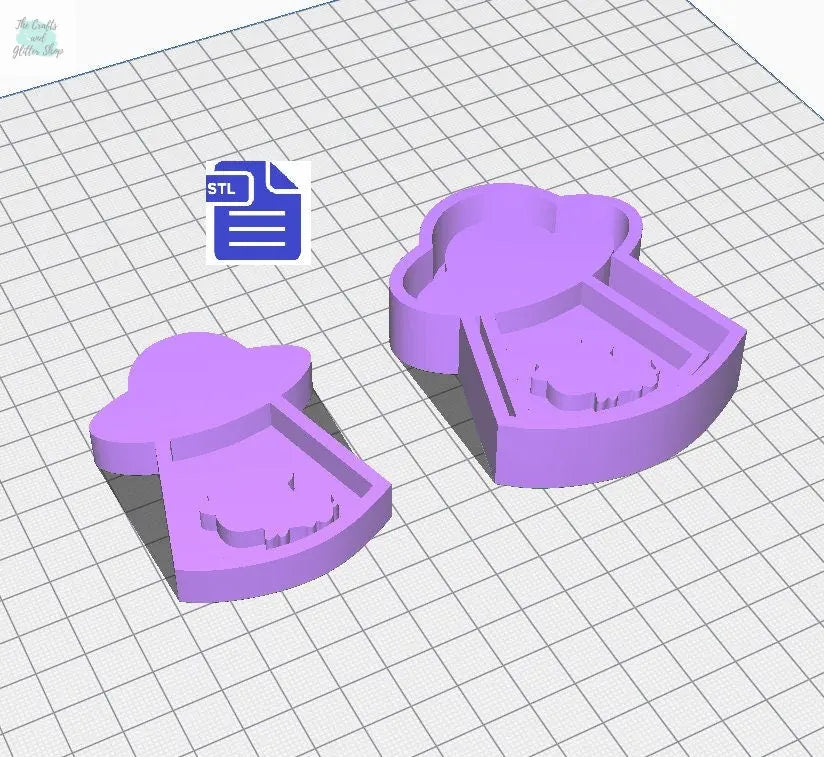 Abducted Cow Shaker STL File - for 3D printing - FILE ONLY - 2 in 1 - 3D design and design with tray for silicone mold making included - The Crafts and Glitter Shop