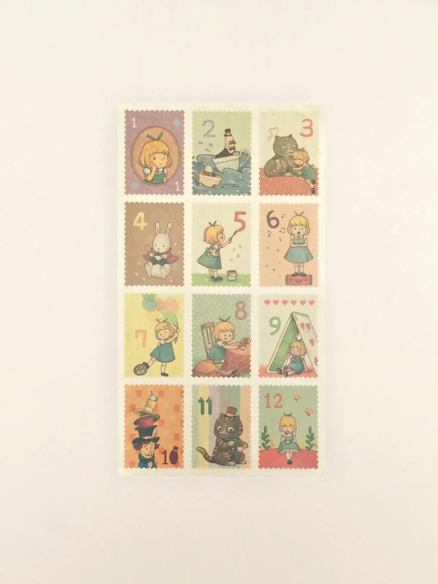 Alice Postage Stamps Stickers  - 2 sticker sheets The Crafts and Glitter Shop