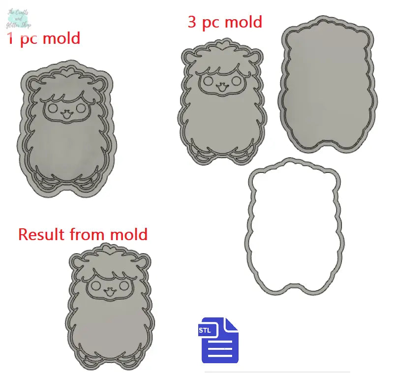 Alpaca Bath Bomb Mold STL File - for 3D printing - FILE ONLY - The Crafts and Glitter Shop