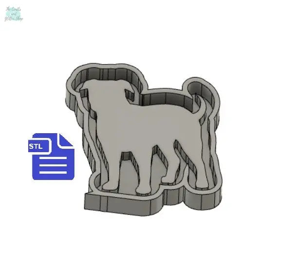 American Bulldog Silhouette Mold Tray STL File