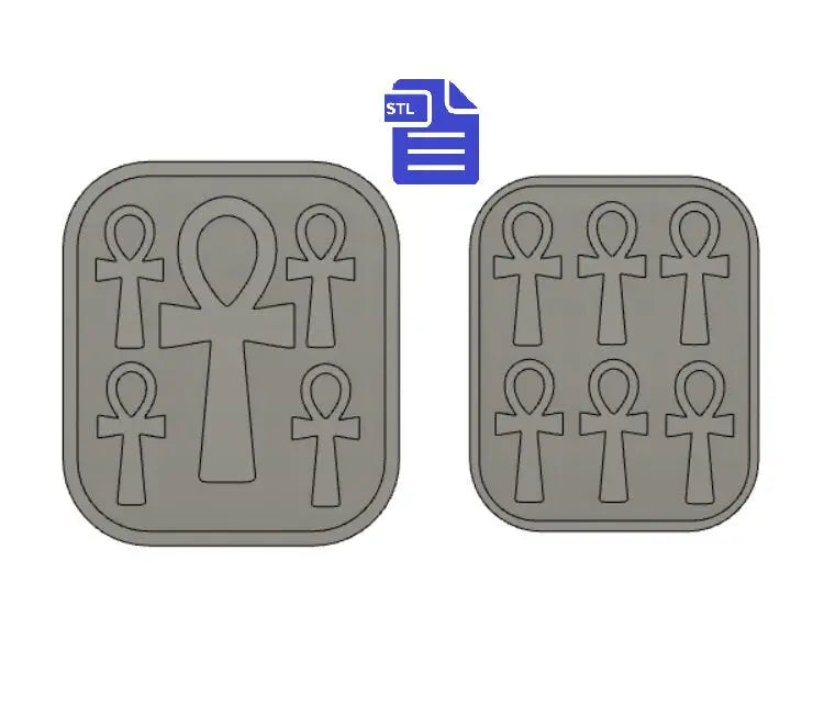 Ankh Mold Tray STL File - for 3D printing - FILE ONLY - with tray to make silicone molds - diy freshies mold - The Crafts and Glitter Shop