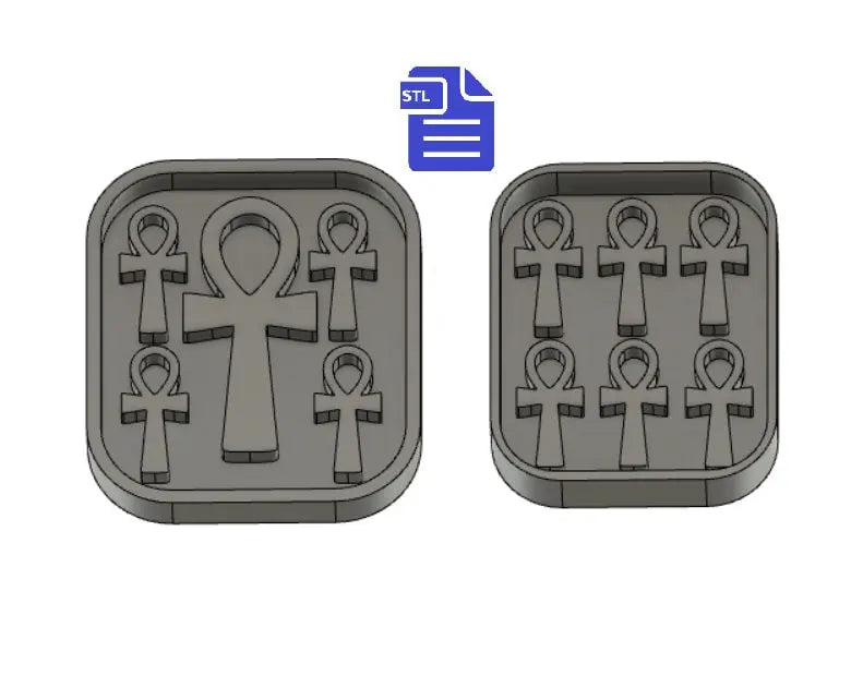 Ankh Mold Tray STL File - for 3D printing - FILE ONLY - with tray to make silicone molds - diy freshies mold - The Crafts and Glitter Shop