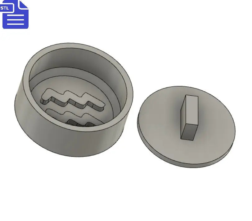 Aquarius Bath Bomb Press STL File - for 3D printing - FILE ONLY - Aquarius Bath Bomb Mold Shower Steamer