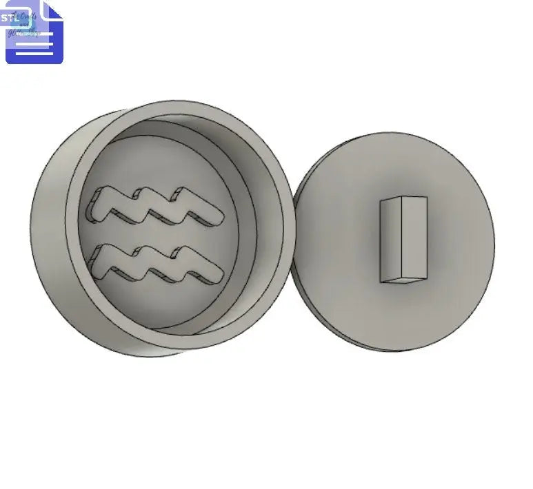 Aquarius Bath Bomb Press STL File - for 3D printing - FILE ONLY - Aquarius Bath Bomb Mold Shower Steamer - The Crafts and Glitter Shop