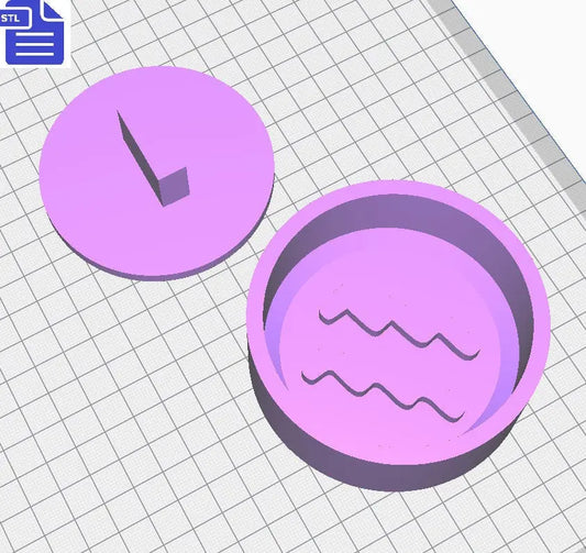 Aquarius Bath Bomb Press STL File - for 3D printing - FILE ONLY - Aquarius Bath Bomb Mold Shower Steamer