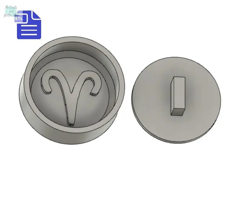 Aries Bath Bomb Press STL File - for 3D printing - FILE ONLY - print your own mold to make bath bombs Shower Steamer