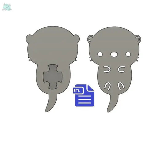 Baby Otter STL File - for 3D printing - FILE ONLY - The Crafts and Glitter Shop