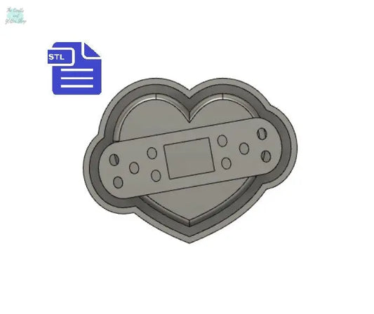 Bandage Heart Mold Tray STL File - for 3D printing - FILE ONLY - with tray to make silicone molds - diy freshies mold - The Crafts and Glitter Shop