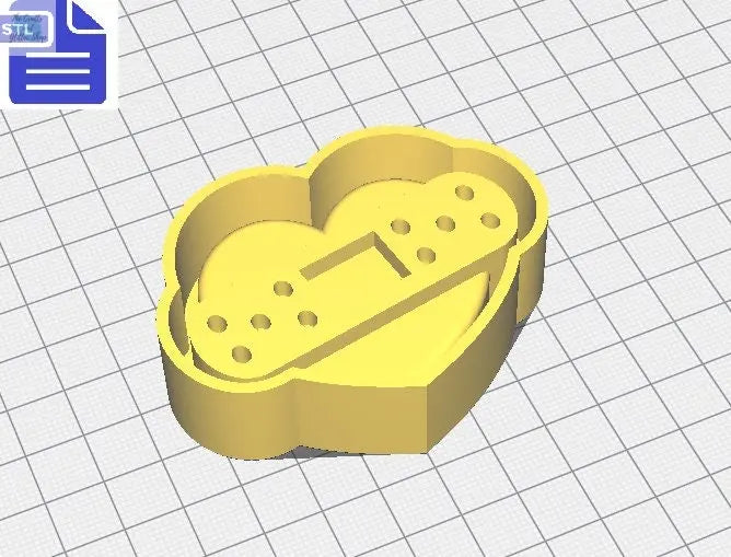 Bandage Heart Mold Tray STL File - for 3D printing - FILE ONLY - with tray to make silicone molds - diy freshies mold - The Crafts and Glitter Shop
