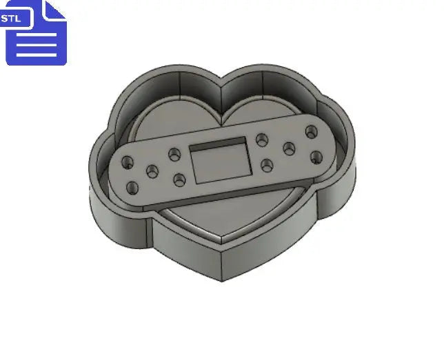 Bandage Heart Mold Tray STL File - for 3D printing - FILE ONLY - with tray to make silicone molds - diy freshies mold - The Crafts and Glitter Shop