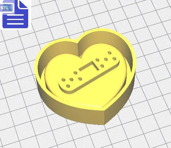 Bandaged Heart Mold Tray STL File - for 3D printing - FILE ONLY- with tray to make silicone molds - diy freshies mold - The Crafts and Glitter Shop