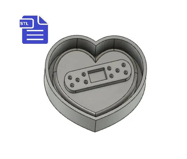 Bandaged Heart Mold Tray STL File - for 3D printing - FILE ONLY- with tray to make silicone molds - diy freshies mold - The Crafts and Glitter Shop