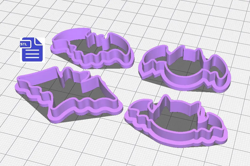 Bat Cookie Cutter STL File - for 3D printing - FILE ONLY - Digital Download - The Crafts and Glitter Shop