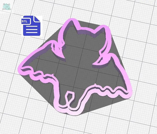 Bat Cookie Cutter STL File - for 3D printing - FILE ONLY - Instant Digital Download - The Crafts and Glitter Shop