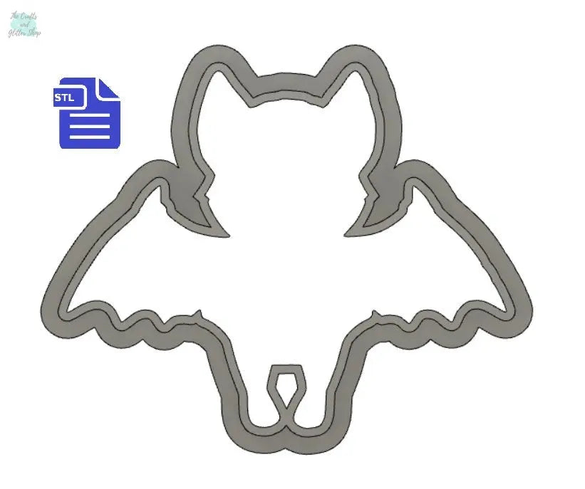 Bat Cookie Cutter STL File - for 3D printing - FILE ONLY - Instant Digital Download - The Crafts and Glitter Shop