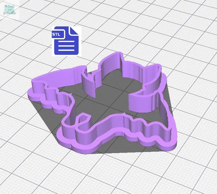 Bat Cookie Cutter STL File - for 3D printing - FILE ONLY - Instant Digital Download - The Crafts and Glitter Shop