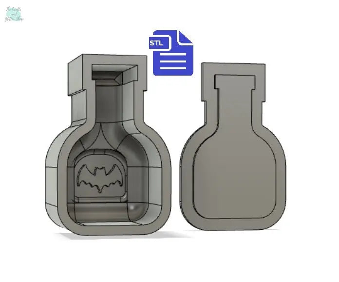 Bat Wings Potion Bath Bomb Mold STL File - for 3D printing - FILE ONLY -  Potion Bottle Bath Bomb Press Mould Shower Steamer - The Crafts and Glitter Shop