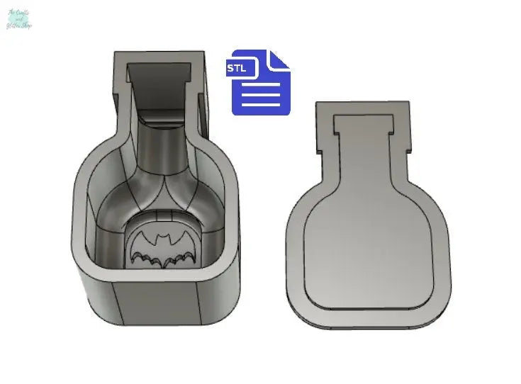 Bat Wings Potion Bath Bomb Mold STL File - for 3D printing - FILE ONLY -  Potion Bottle Bath Bomb Press Mould Shower Steamer - The Crafts and Glitter Shop