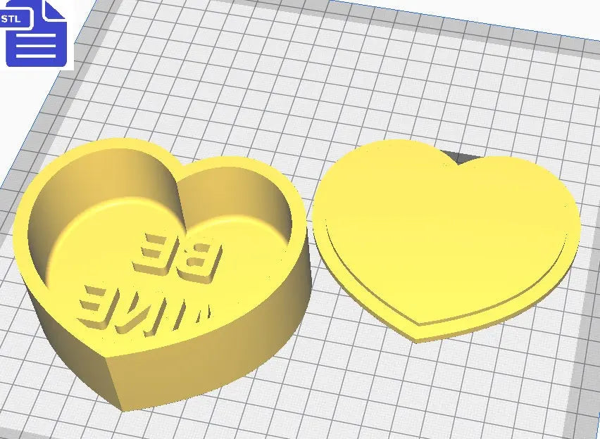 Be Mine Bath Bomb Mold STL File - for 3D printing - FILE ONLY - Heart Bath Bomb Press - Shower Steamer Mold - The Crafts and Glitter Shop