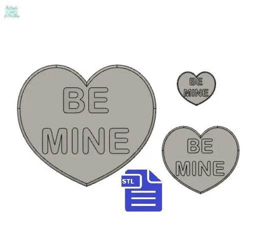 Be Mine Hearts STL File - for 3D printing - FILE ONLY - includes a deep size ideal to make bath bomb or soap molds - The Crafts and Glitter Shop