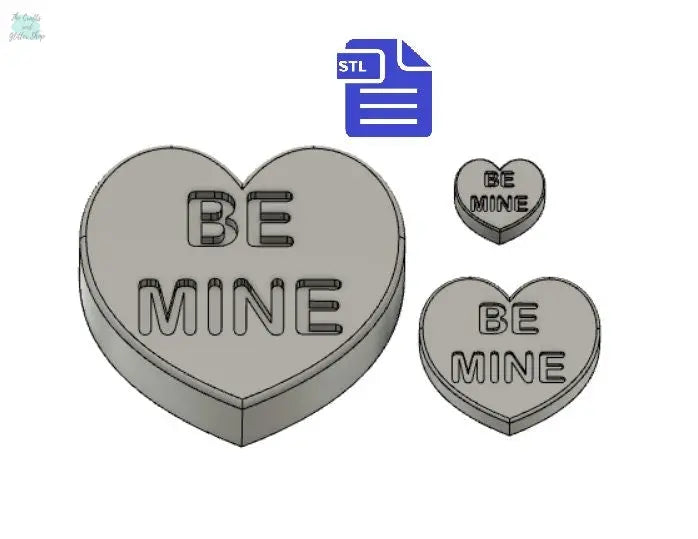 Be Mine Hearts STL File - for 3D printing - FILE ONLY - includes a deep size ideal to make bath bomb or soap molds - The Crafts and Glitter Shop