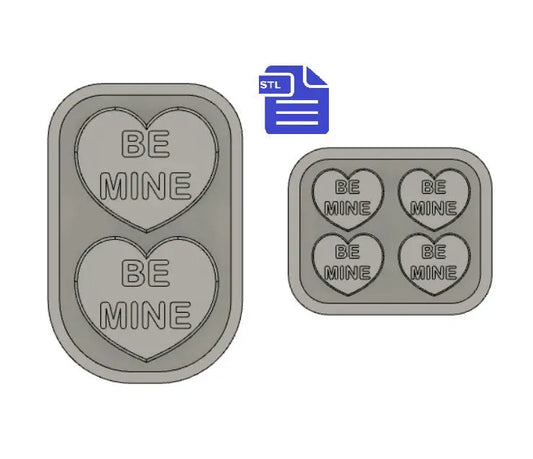 Be Mine Hearts STL File - for 3D printing - FILE ONLY - with tray to make silicone molds - diy freshies mold - The Crafts and Glitter Shop