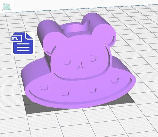 Bear UFO spaceship Straw Topper STL File
