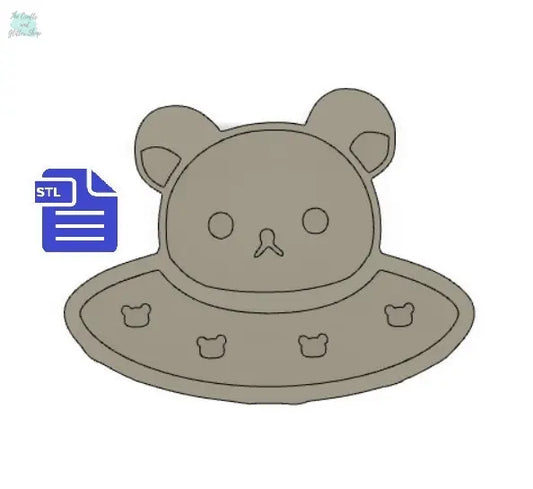 Bear ufo spaceship Straw Topper STL File - for 3D printing - FILE ONLY - Instant Digital Download - The Crafts and Glitter Shop
