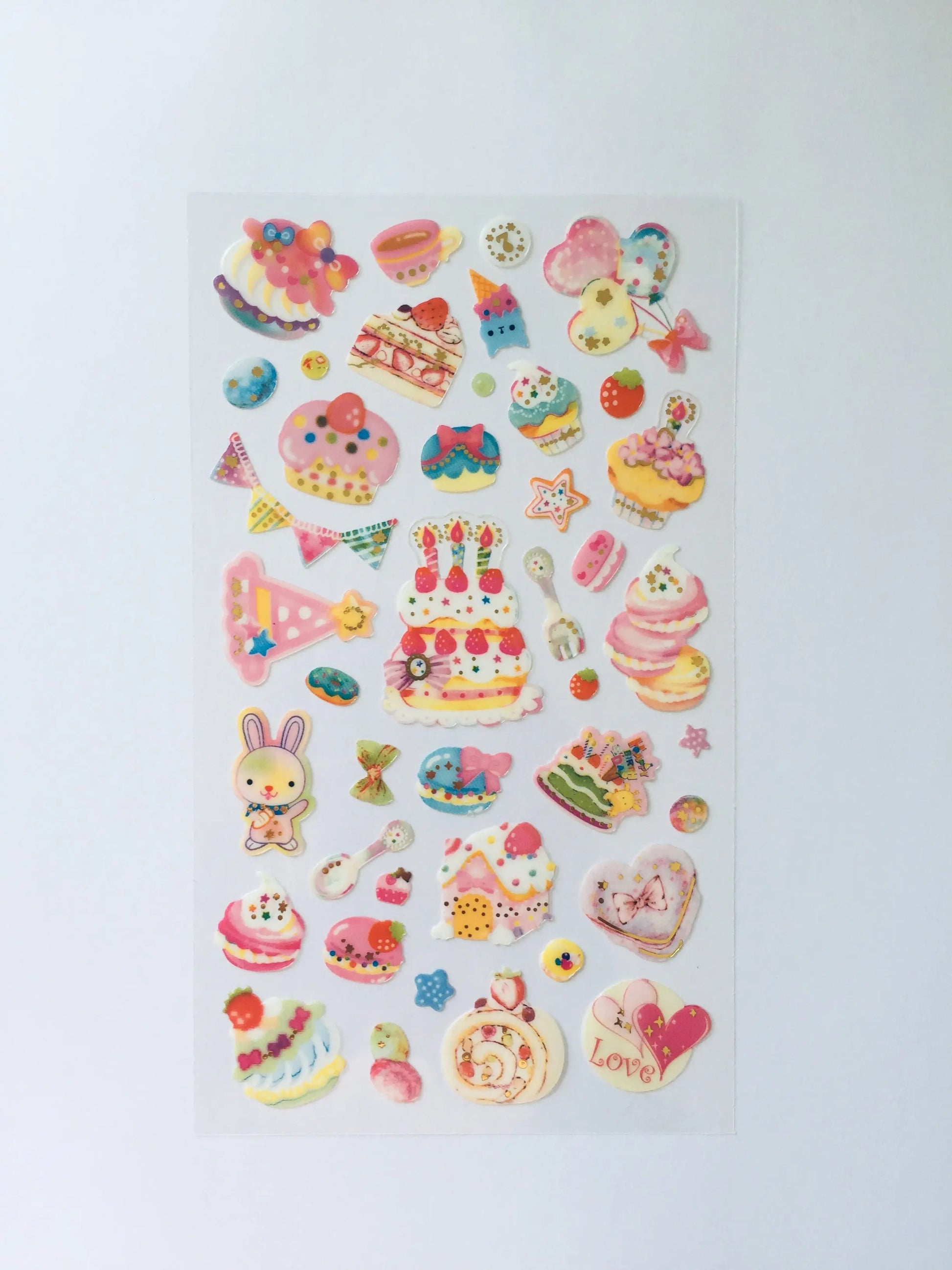 Birthday Party Plastic Stickers - 1 sheet The Crafts and Glitter Shop