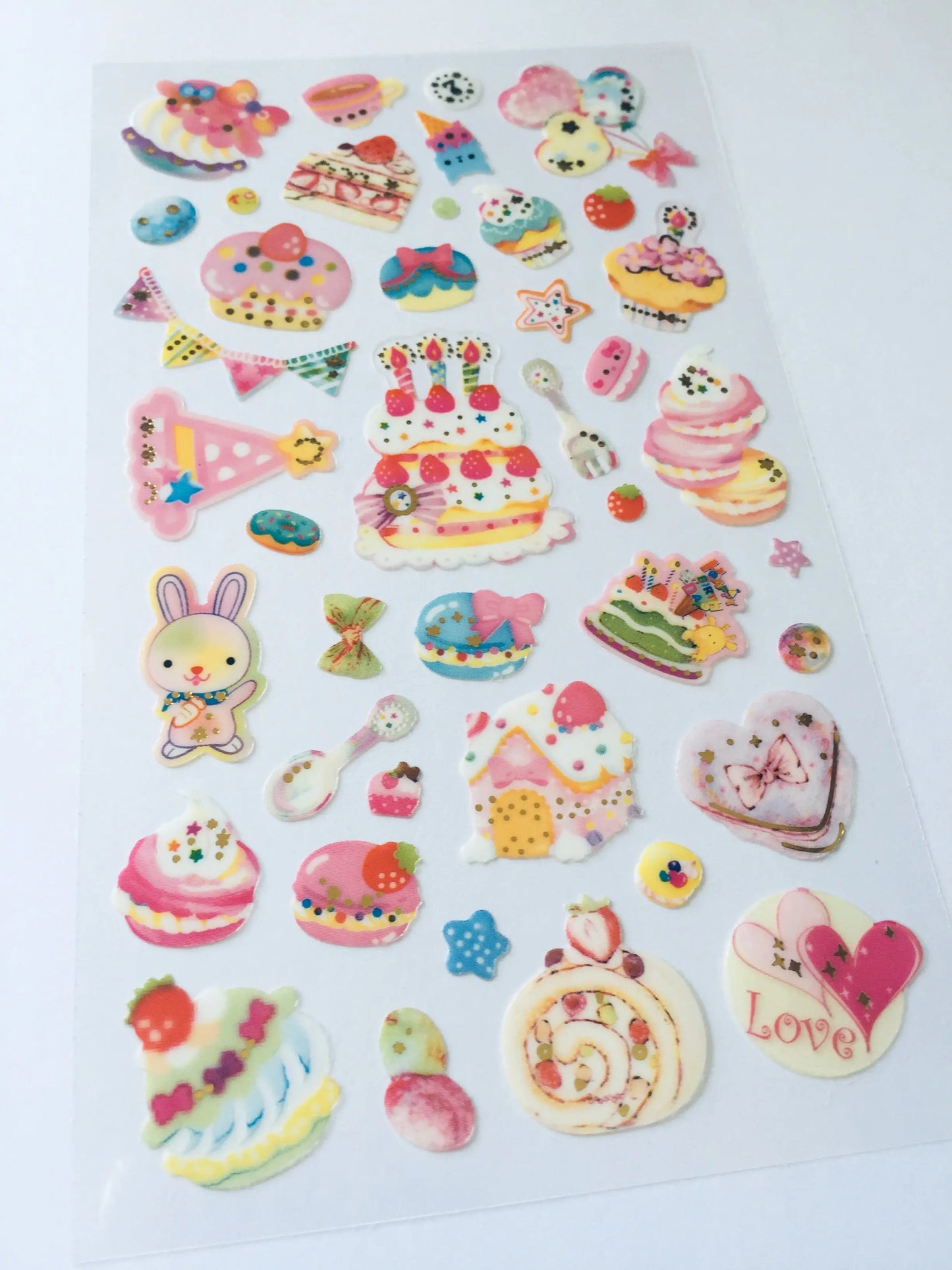 Birthday Party Plastic Stickers - 1 sheet The Crafts and Glitter Shop
