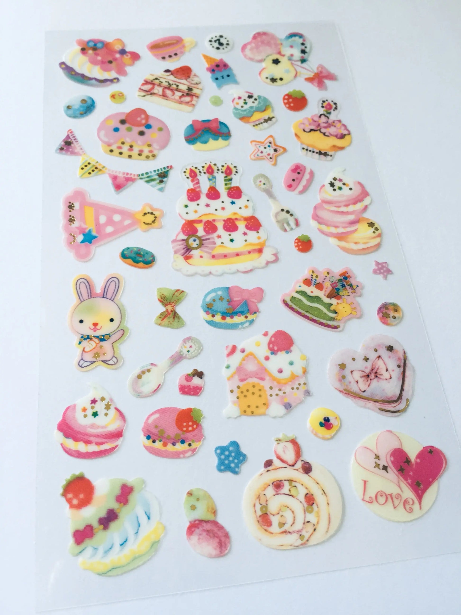 Birthday Party Plastic Stickers - 1 sheet The Crafts and Glitter Shop
