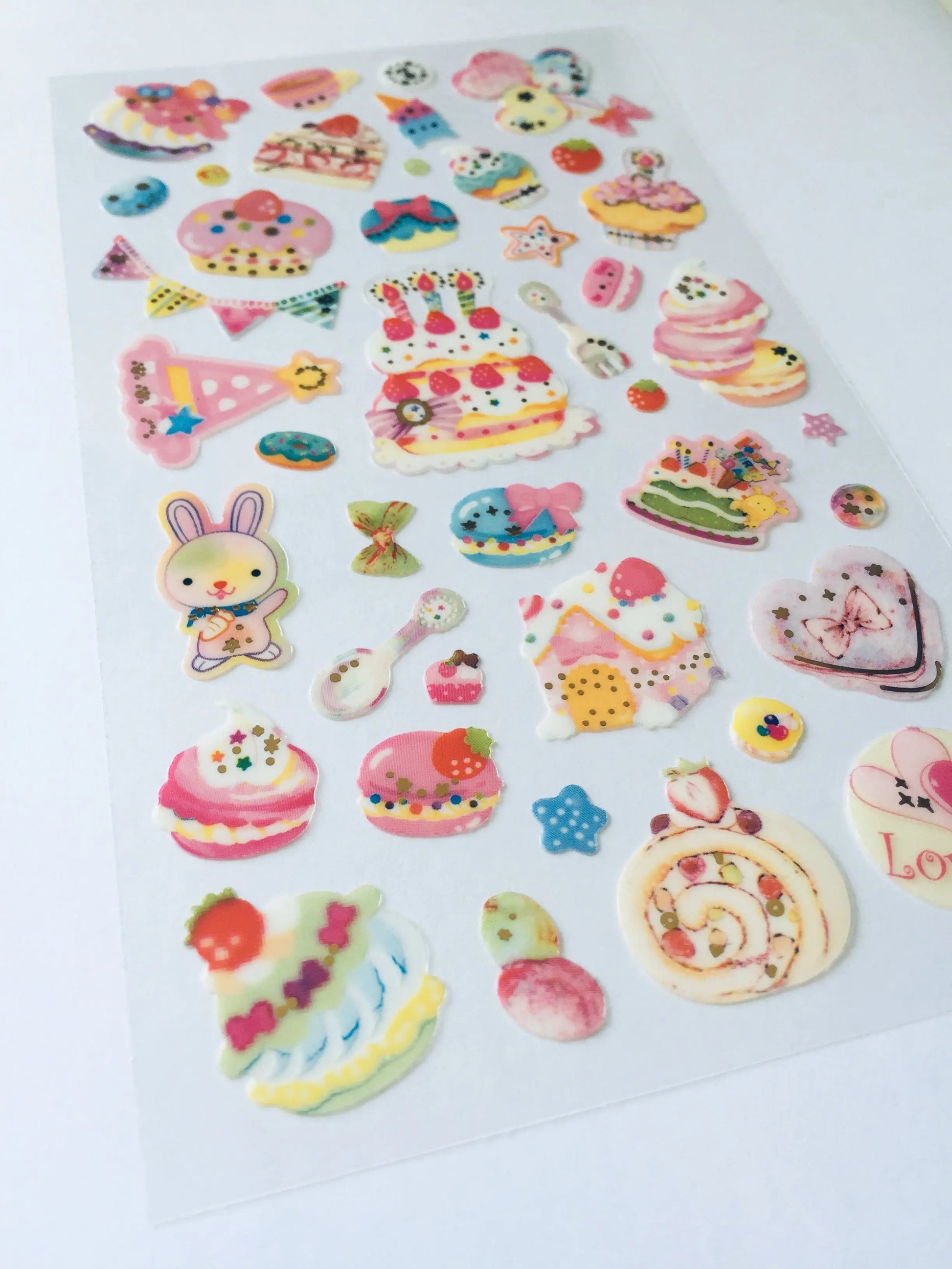 Birthday Party Plastic Stickers - 1 sheet The Crafts and Glitter Shop
