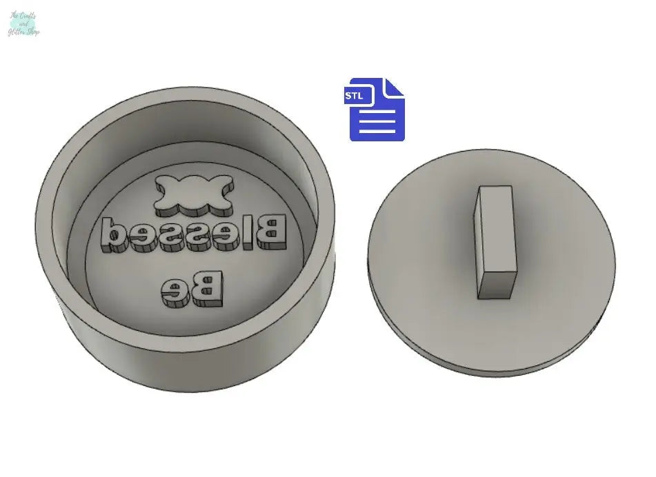 Blessed Be Bath Bomb Mold STL File - for 3D printing - FILE ONLY - Blessed Be Bath Bomb Press Mould with triple moon Shower Steamer - The Crafts and Glitter Shop