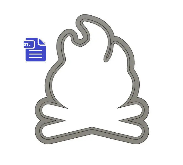 Bonfire Cookie Cutter STL File - for 3D printing - FILE ONLY - Instant Digital Download - The Crafts and Glitter Shop
